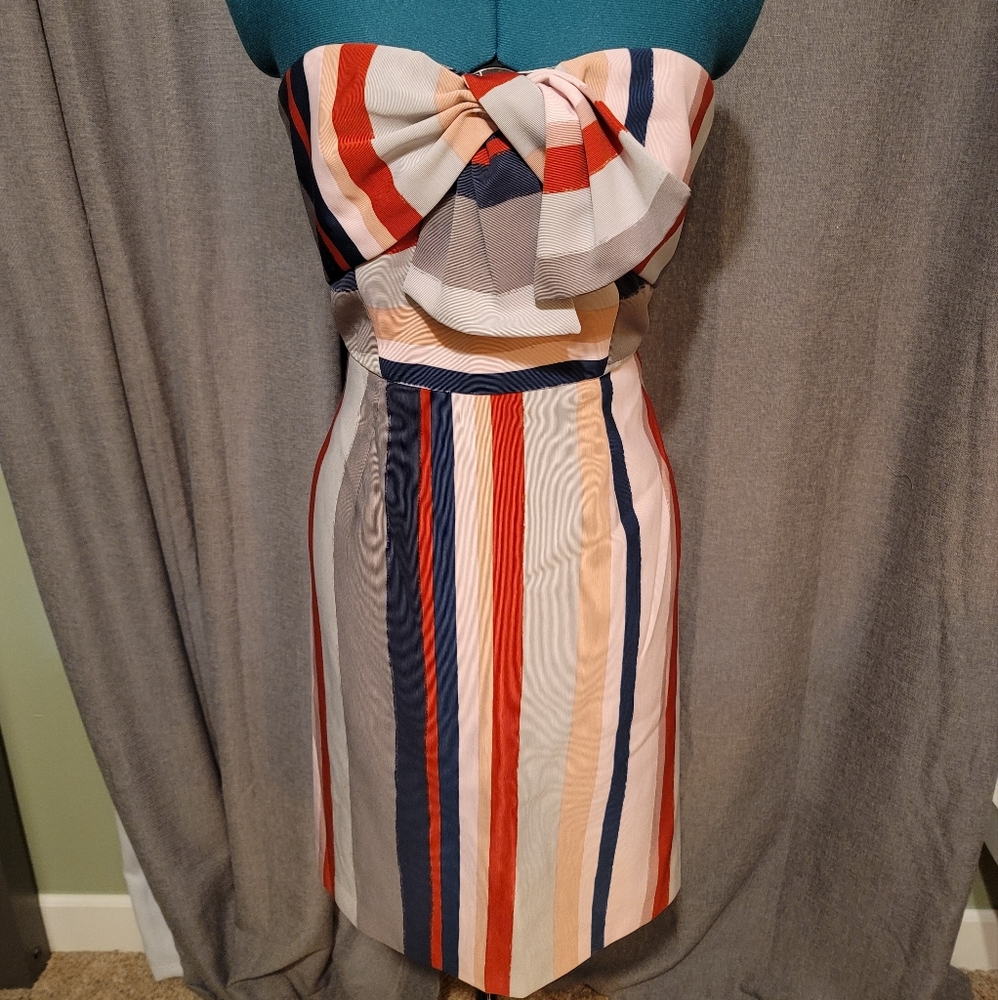 Sam Edelman striped strapless bow dress Size 10